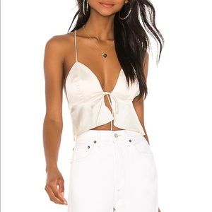 Isla White Satin Top